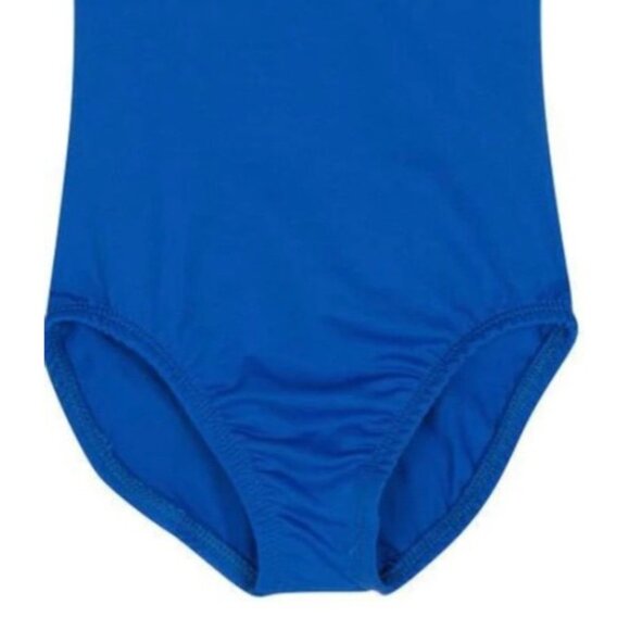 Danskin Childs Long Sleeve Leotard Cobalt Royal Blue Scoop Neck Class M 8-10 - Picture 4 of 7